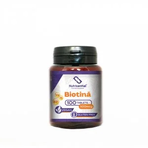Biotina 500mcg, Nutrisential fara gluten, vegana
