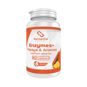 Descoperă beneficiile enzimelor digestive cu Enzymes+ Papaya&Ananas, un supliment alimentar natural ce sprijină digestia și absorbția nutrienților